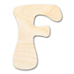 Unfinished Wood Groovy F Font Shape | DIY Craft Cutout | up to 46" DIY