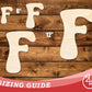 Unfinished Wood Groovy F Font Shape | DIY Craft Cutout | up to 46" DIY