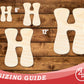 Unfinished Wood Groovy H Font Shape | DIY Craft Cutout | up to 46" DIY