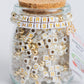 Pearl Bow Merry Christmas Square Alphabet DIY Bead Jar