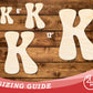 Unfinished Wood Groovy K Font Shape | DIY Craft Cutout | up to 46" DIY