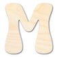 Unfinished Wood Groovy M Font Shape | DIY Craft Cutout | up to 46" DIY