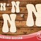 Unfinished Wood Groovy N Font Shape | DIY Craft Cutout | up to 46" DIY