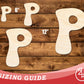 Unfinished Wood Groovy P Font Shape | DIY Craft Cutout | up to 46" DIY
