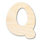 Unfinished Wood Groovy Q Font Shape | DIY Craft Cutout | up to 46" DIY