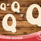 Unfinished Wood Groovy Q Font Shape | DIY Craft Cutout | up to 46" DIY