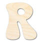 Unfinished Wood Groovy R Font Shape | DIY Craft Cutout | up to 46" DIY