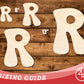 Unfinished Wood Groovy R Font Shape | DIY Craft Cutout | up to 46" DIY