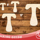 Unfinished Wood Groovy T Font Shape | DIY Craft Cutout | up to 46" DIY