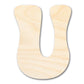 Unfinished Wood Groovy U Font Shape | DIY Craft Cutout | up to 46" DIY