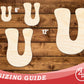 Unfinished Wood Groovy U Font Shape | DIY Craft Cutout | up to 46" DIY