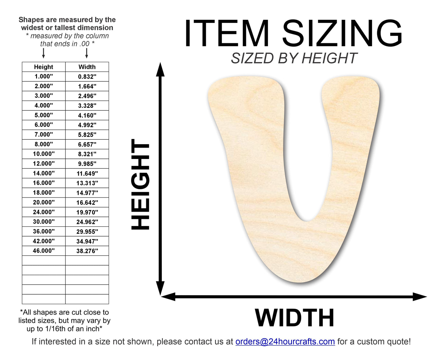 Unfinished Wood Groovy V Font Shape | DIY Craft Cutout | up to 46" DIY