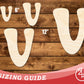 Unfinished Wood Groovy V Font Shape | DIY Craft Cutout | up to 46" DIY