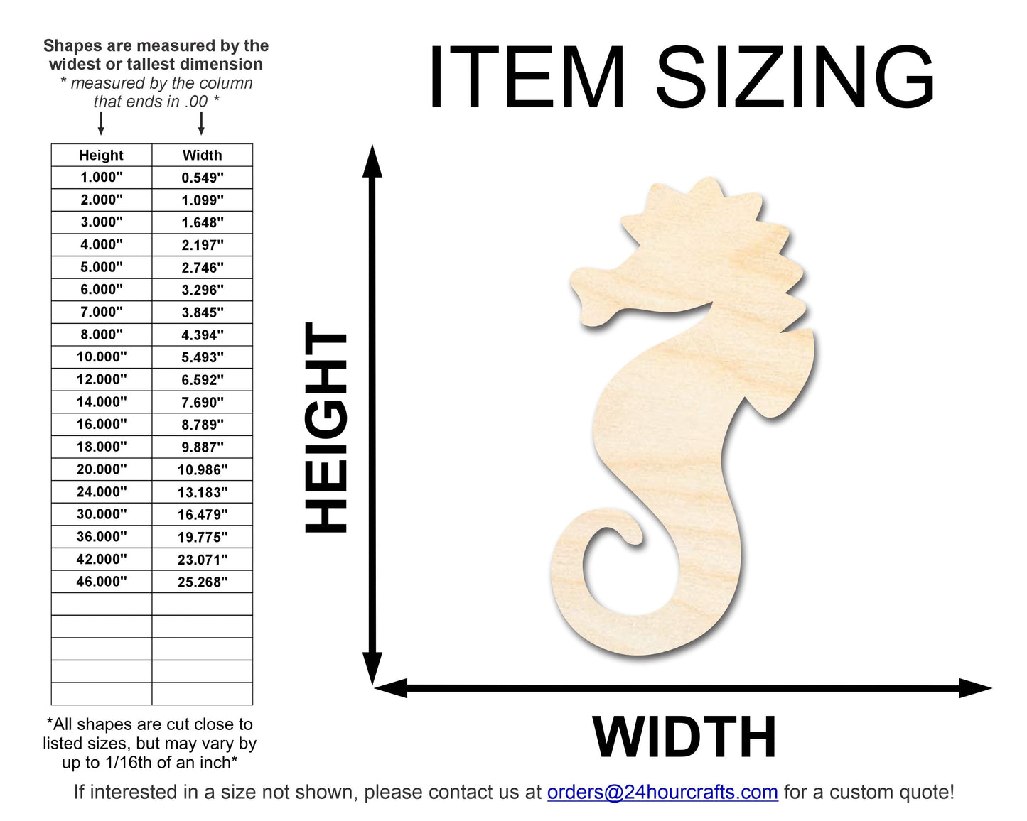 Unfinished Wood Seahorse Shape | JGrondz | DIY Craft Cutout | up to 46" DIY