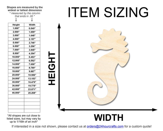 Unfinished Wood Seahorse Shape | JGrondz | DIY Craft Cutout | up to 46" DIY