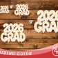 Unfinished Wood 2026 Grad Shape | DIY Craft Cutout | up to 46" DIY