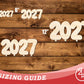 Unfinished Wood 2027 Balloons Shape | DIY Craft Cutout | up to 46" DIY