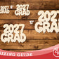 Unfinished Wood 2027 Grad Shape | DIY Craft Cutout | up to 46" DIY