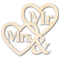 Unfinished Wood Mr. and Mrs. Hearts Shape | DIY Craft Cutout | up to 46" DIY