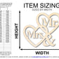 Unfinished Wood Mr. and Mrs. Hearts Shape | DIY Craft Cutout | up to 46" DIY