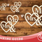 Unfinished Wood Mr. and Mrs. Hearts Shape | DIY Craft Cutout | up to 46" DIY