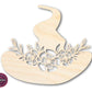 Unfinished Wood Floral Witch Hat Shape | JGrondz | DIY Craft Cutout | up to 46" DIY