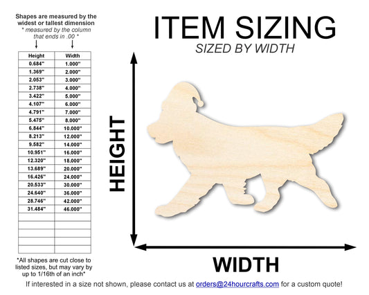 Unfinished Wood Golden Retriever With Santa Hat Shape | DIY Craft Cutout | up to 46" DIY