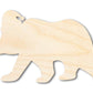 Unfinished Wood Bear With Santa Hat Shape | DIY Craft Cutout | up to 46" DIY