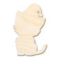 Unfinished Wood Cute Cat With Santa Hat Shape | DIY Craft Cutout | up to 46" DIY