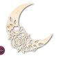 Unfinished Wood Floral Moon Shape | JGrondz | DIY Craft Cutout | up to 46" DIY |