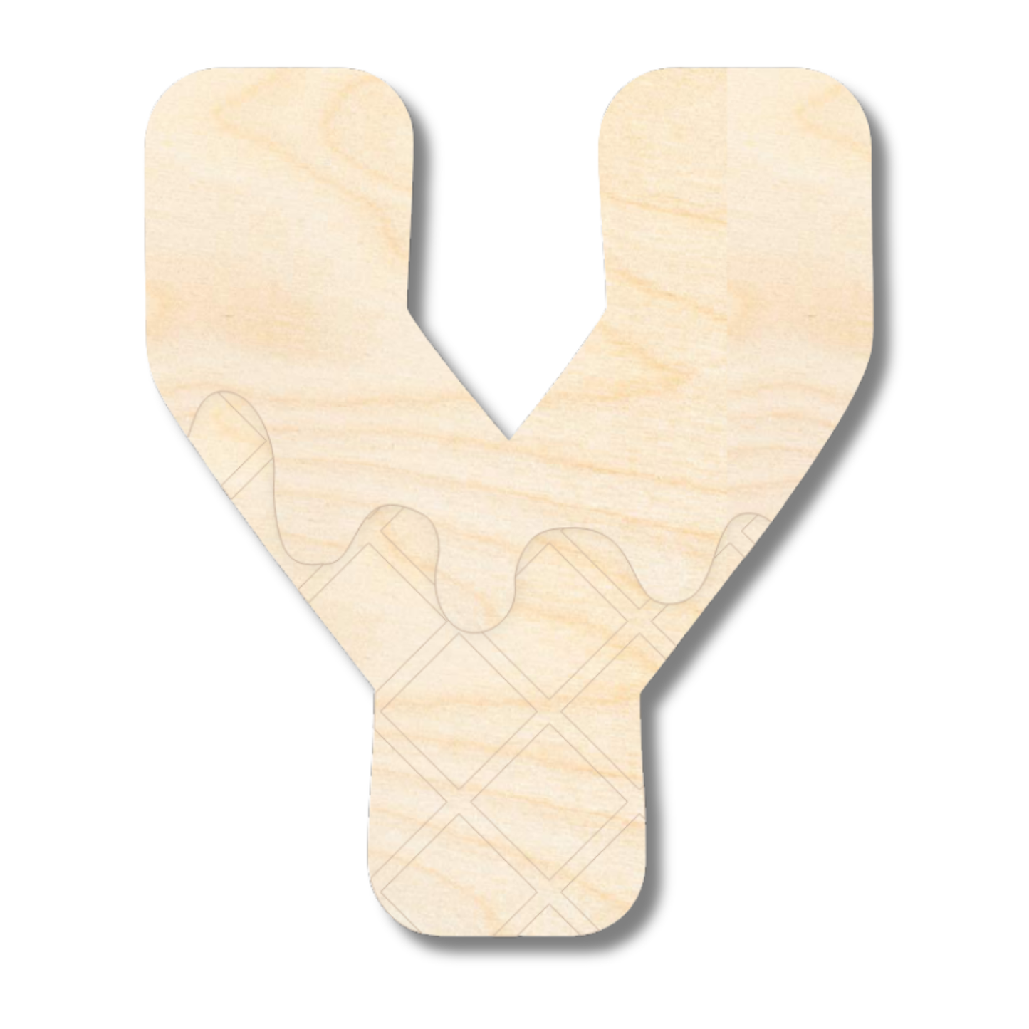 Unfinished Wood Layered Etched Themed Letters | Ice Cream | A-Z | 2 Piece | up to 24"