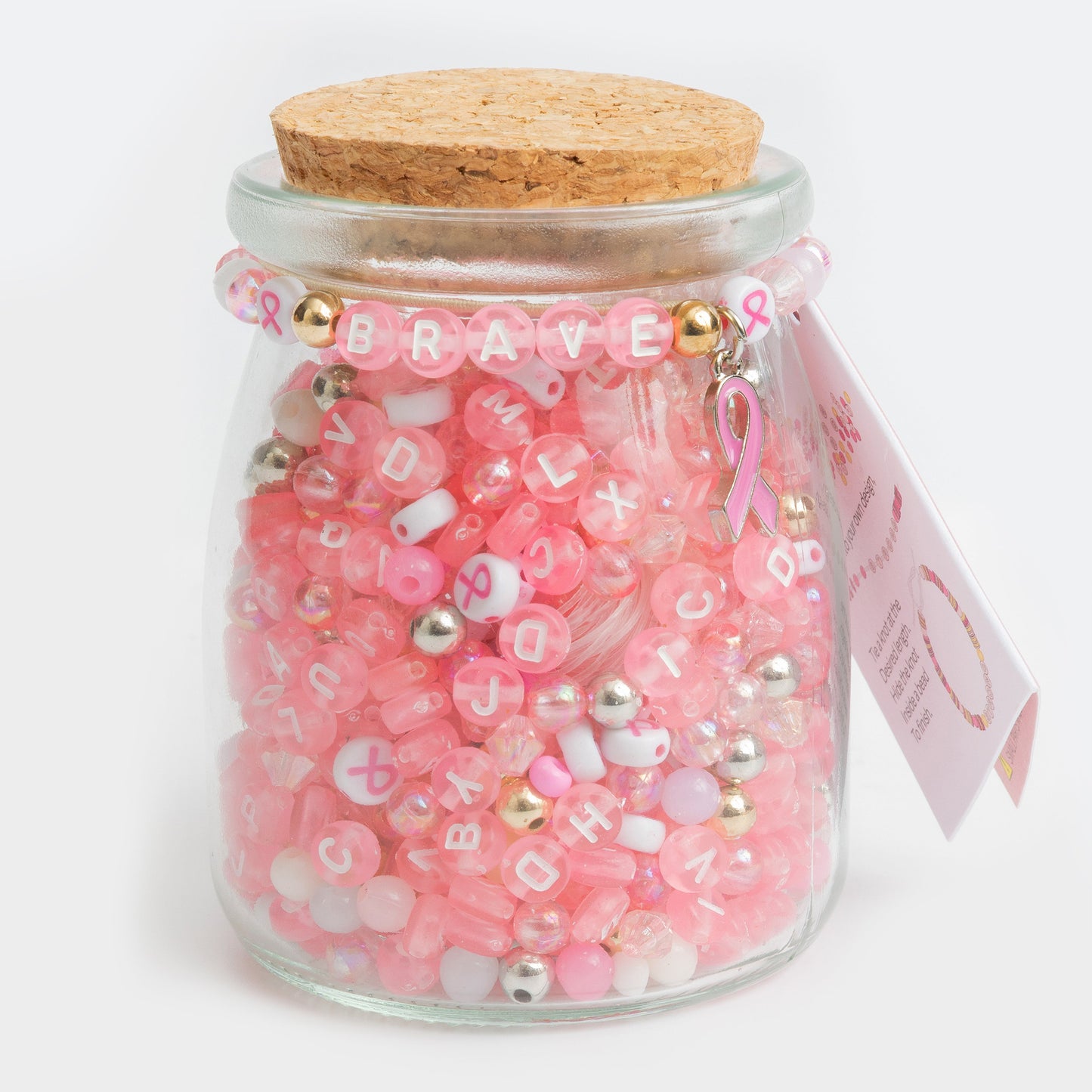 Susan G. Komen Breast Cancer Awareness Pink Letter Beads DIY Bracelet Kit