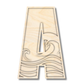 Unfinished Wood Layered Themed Letters | Wave | A-Z | 2 Piece | up to 24"