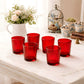 Red Glass Votive Candle Holder