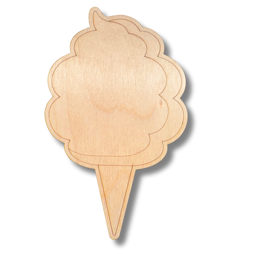 Unfinished Wood Etched Cotton Candy Shape | Paint By Line Crafts | up to 30" DIY