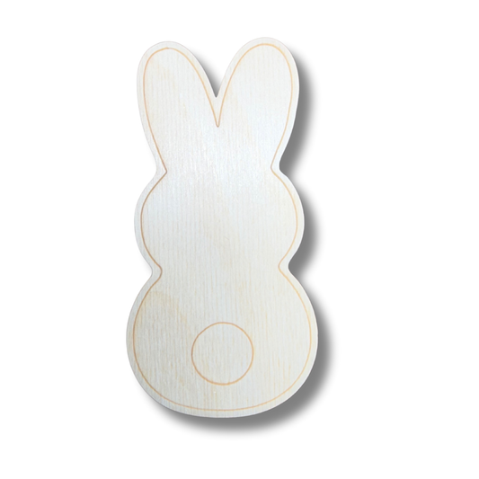 Unfinished Wood Etched Bunny Shape | Paint By Line Crafts | up to 30" DIY