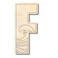 Unfinished Wood Layered Themed Letters | Wave | A-Z | 2 Piece | up to 24"