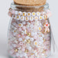 Pastel Pink Merry Christmas Gingerbread Charm DIY Bead Jar