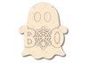Unfinished Wood Ghost Holding Boo Door Sign Kit | Wood Craft Cutouts | 1/4" Thick |