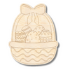 Unfinished Wood Etched Easter Egg Basket Shape | Paint By Line Crafts | up to 30" DIY