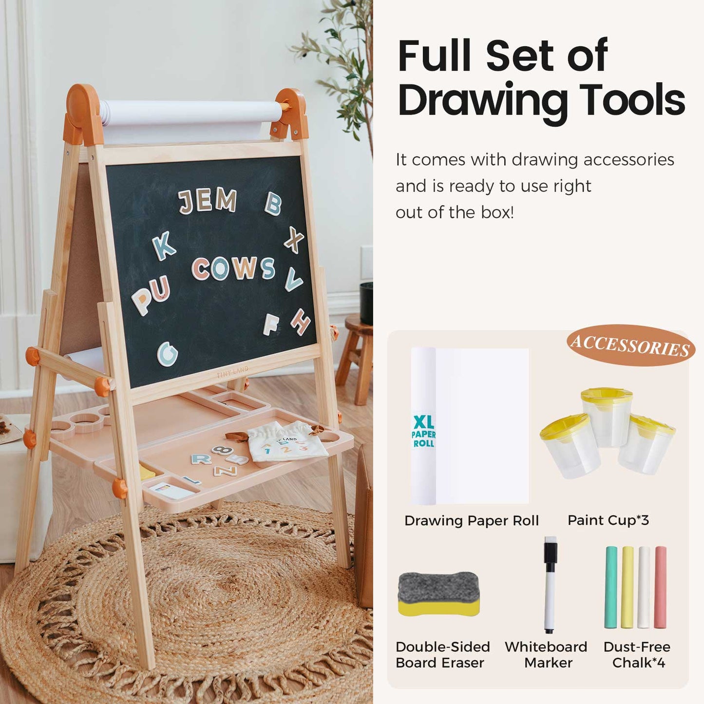 Tiny Land® Caramel Magnitales Easel for Kids