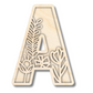 Unfinished Wood Layered Themed Letters | Wild Flowers | A-Z | 2 Piece | up to 24"