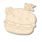 Unfinished Wood Etched Groovy Hamburger Shape | Paint By Line Crafts | up to 30" DIY