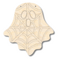 Unfinished Wood Spider Web Ghost Door Sign Kit | Wood Craft Cutouts | 1/4" Thick |