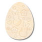 Unfinished Wood Etched Flower And Bunny Pattern Egg Shape | Paint By Line Crafts | up to 30" DIY