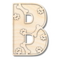 Unfinished Wood Layered Themed Letters | Paw Print | A-Z | 2 Piece | up to 24"