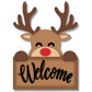 Unfinished Wood Welcome Reindeer Door Sign Kit | Wood Craft Cutouts | 1/4" Thick |