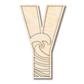 Unfinished Wood Layered Themed Letters | Wave | A-Z | 2 Piece | up to 24"