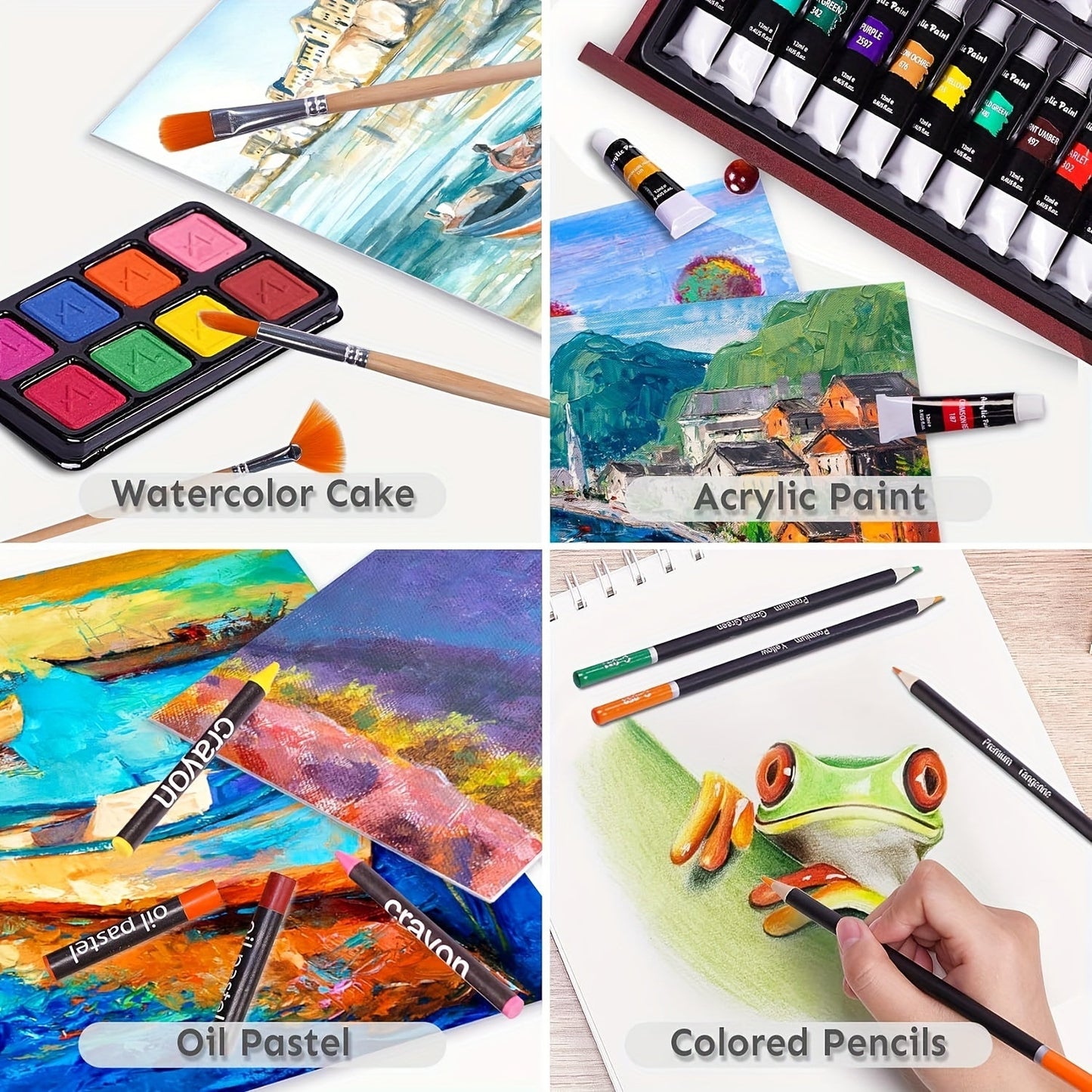 175-Piece Deluxe Art Set – Crayons, Colored Pencils & Acrylics