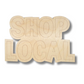 Unfinished Wood Etched Shop Local Shape | Paint By Line Crafts | up to 30" DIY